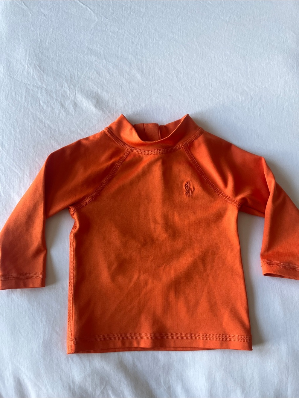 Ralph Lauren Bright Orange Kids Long-Sleeve Rash Guard